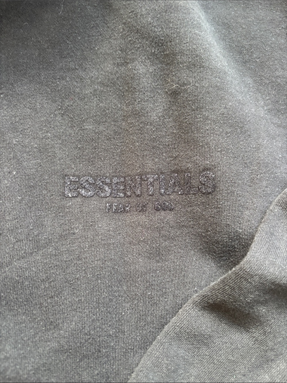 Essentials Black Tonal Embroidered Crewneck Sweater